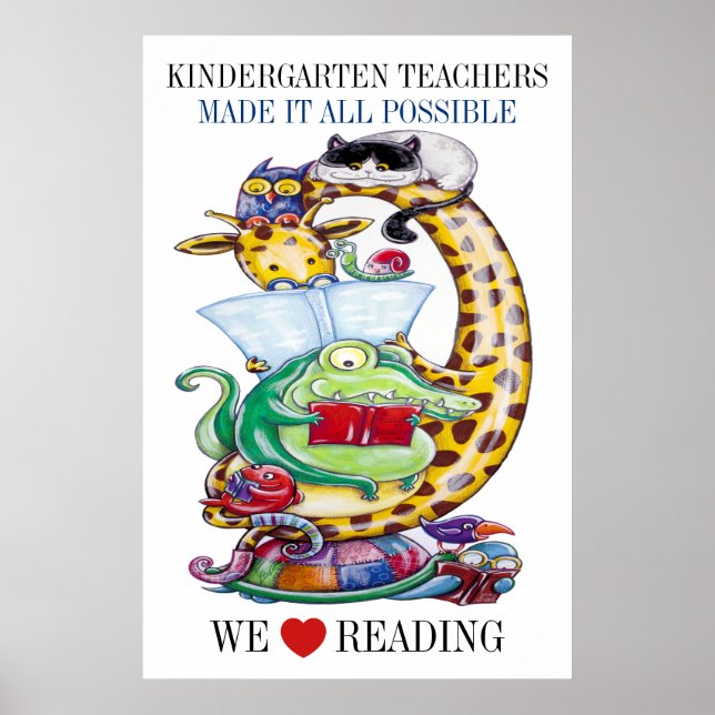 Kindergarten-Choose Size-We Liebe Reading! Poster (Vorne)