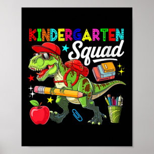 Kindergarten Damen Squad Zurück zur Schule T-Rex S Poster