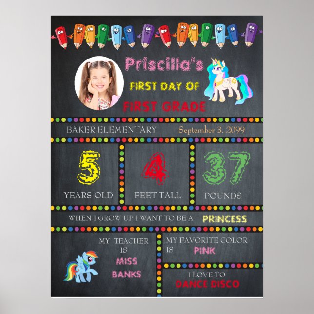 Kindergarten der ersten Klasse, Foto für Tafelschi Poster (Vorne)