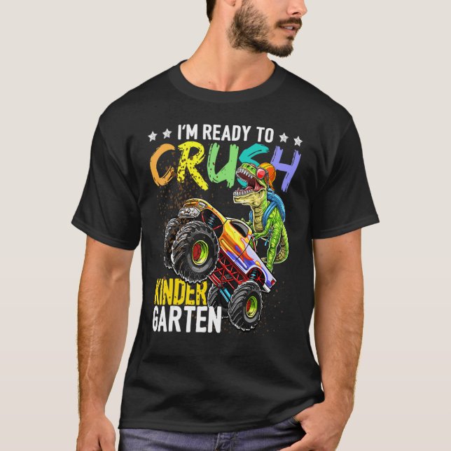 Kindergarten Dinosaurier Monster kehrt zur Schule  T-Shirt (Vorderseite)