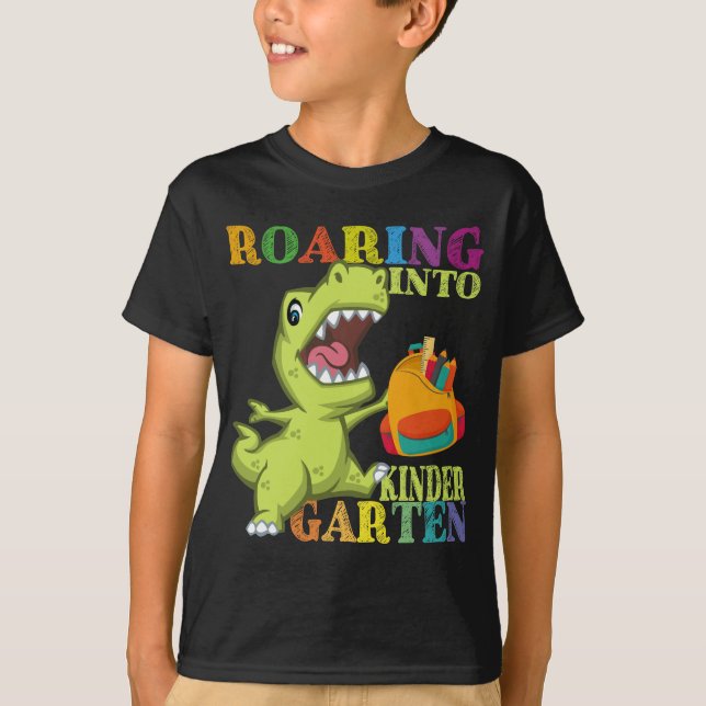 Kindergarten-Dinosaurier T Rex zurück zu Schule T-Shirt (Vorderseite)