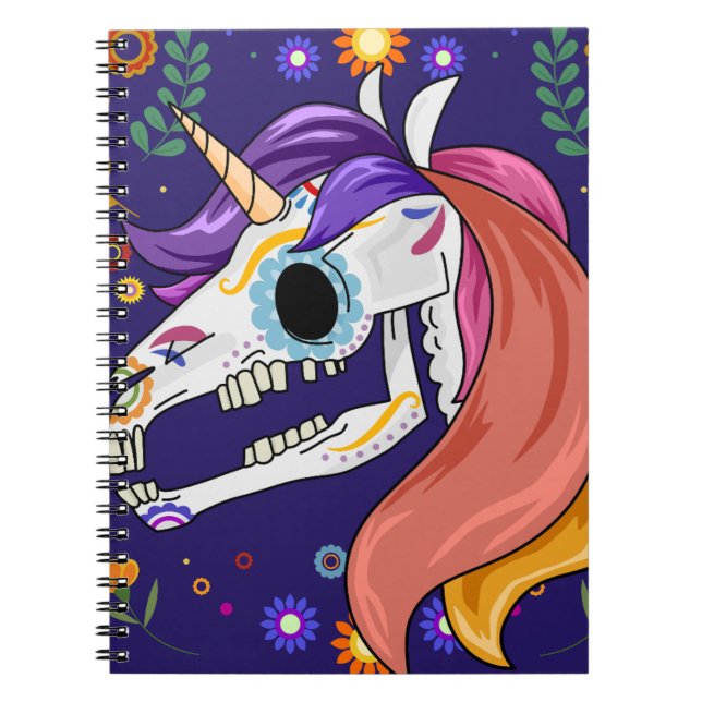 Kindergarten "Durable Boys' School Unicorn Skeleto Notizblock (Vorderseite)