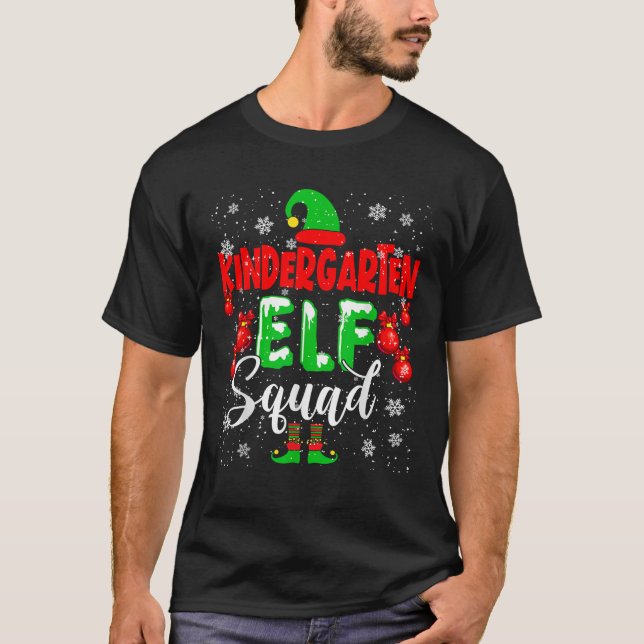 Kindergarten ELF Squad Funny Christmas ELF Kinder  T-Shirt (Vorderseite)