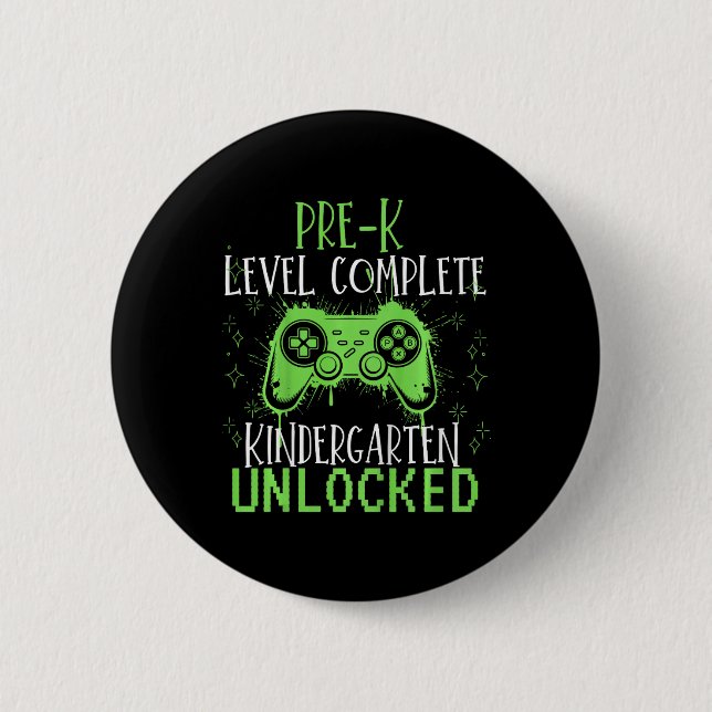 Kindergarten freigeschalteter Gamer-Junge Schule V Button (Vorderseite)