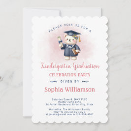 Kindergarten Girl Abschluss Teddy Bear Einladung