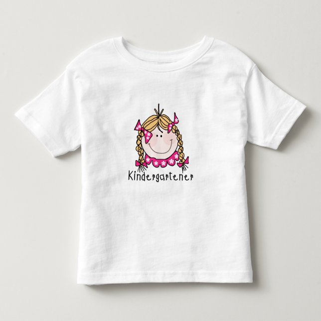 Kindergarten Girl Blond Hair Kleinkind T-shirt (Vorderseite)