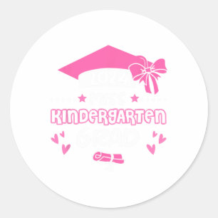 Kindergarten Grad Abschluss Graduate Cl von 2024 Runder Aufkleber