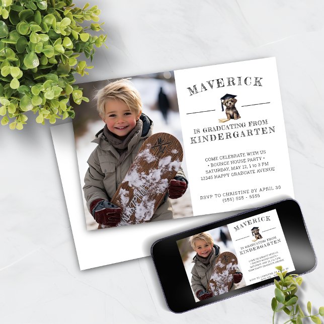 Kindergarten Grad Einladung Niedliche Scruffy Welp (Von Creator hochgeladen)