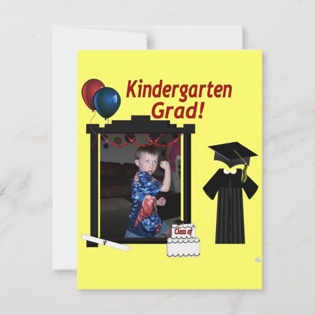 Kindergarten Graduate Einladung Foto Text hinzufüg (Vorderseite)