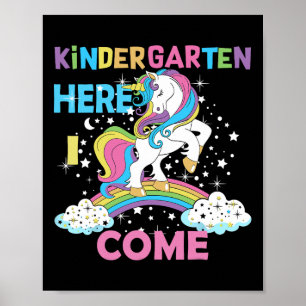 Kindergarten Hier komme ich zum Kindergarten Girl Poster