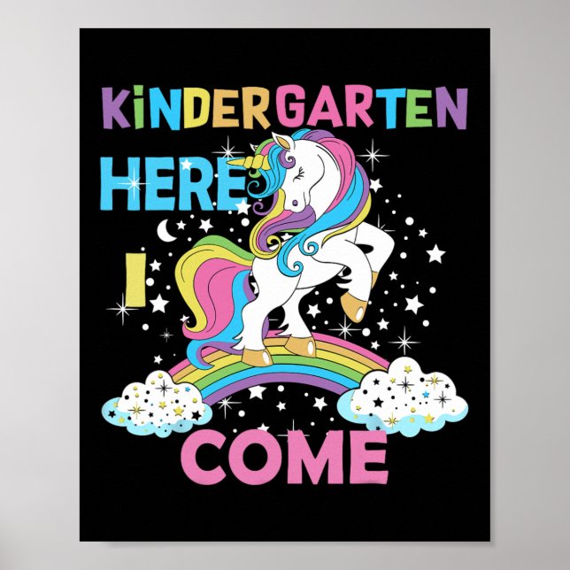 Kindergarten Hier komme ich zum Kindergarten Girl Poster (Vorne)