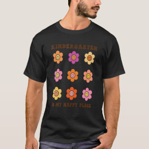 Kindergarten ist mein glücklicher Ort Retro-Blumen T-Shirt