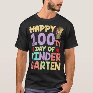 Kindergarten Kinder 100 Tage Glück 100 Tage Scho T-Shirt