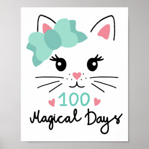 Kindergarten Kindermädchen Kinder 100 Magische D Poster