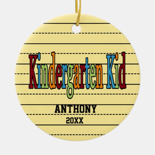 Kindergarten-Kinderweihnachtsverzierung Keramikornament (Vorne)