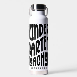Kindergarten Lehrer Einfaches Schwarzes Text Trinkflasche