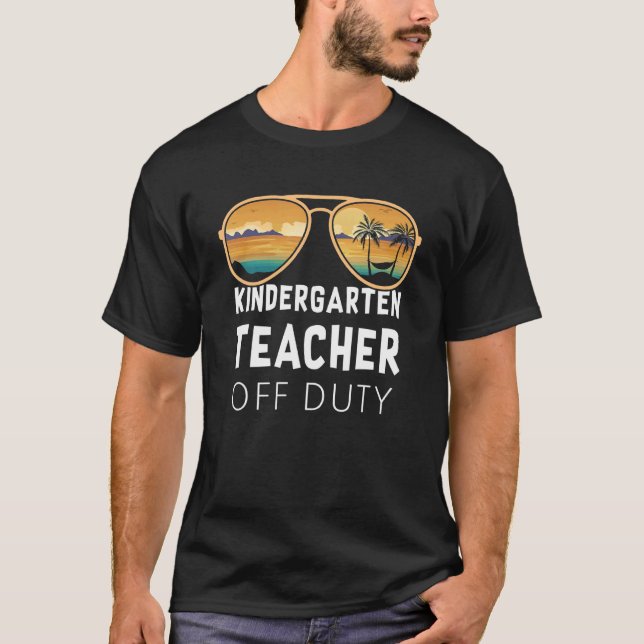 Kindergarten Lehrer Off Duty Sonnenbrille Beach Va T-Shirt (Vorderseite)