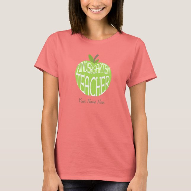 Kindergarten Lehrer T Shirt - Grüner Apfel (Vorderseite)