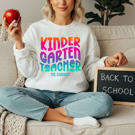 Kindergarten Lehrerin farbenfrohe Ombre Design Sweatshirt