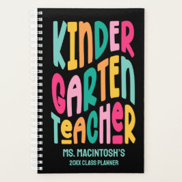 Kindergarten Lehrerin Farbiger Text Planer