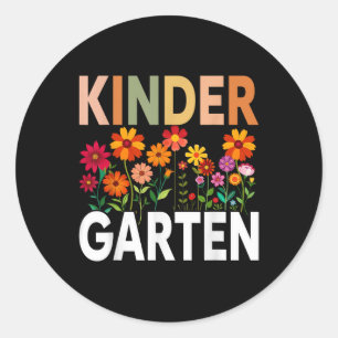 Kindergarten Lehrerin Wildblume zurück zur Schule Runder Aufkleber