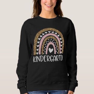 Kindergarten Leopard Rainbow Teacher Zurück Sweatshirt