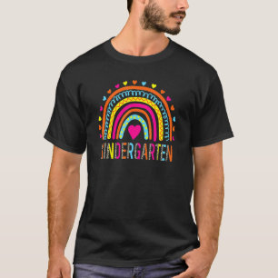 Kindergarten Leopard Rainbow Teacher Zurück T-Shirt
