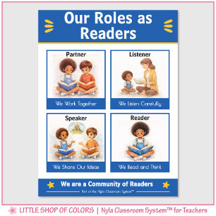 Kindergarten-Leserollen-Lehrer-Anker-Diagramm Poster