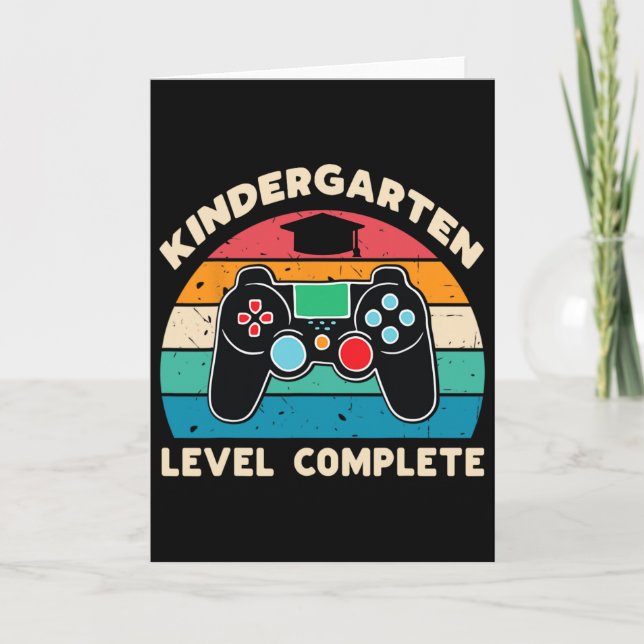 Kindergarten Level Complete Gamer Boy Kinder Gradu Karte (Vorderseite)