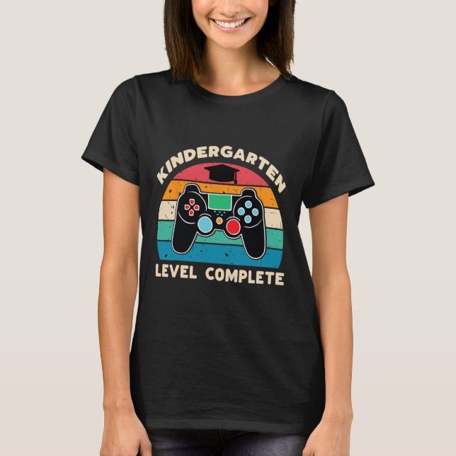 Kindergarten Level Complete Gamer Boy Kinder Gradu T-Shirt (Vorderseite)