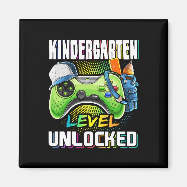Kindergarten Level Unlocked Video Game Back to Sch Magnet (Vorne)