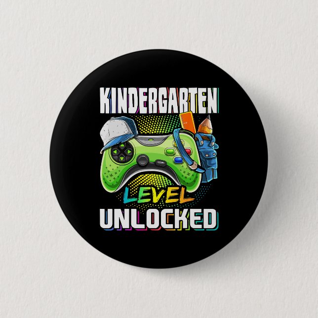 Kindergarten Level Unlocked Video Game Ck To Schoo Button (Vorderseite)