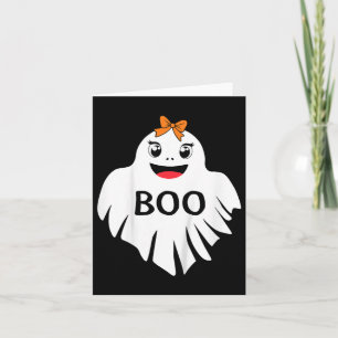 Kindergarten mit Bow Boo Girls Halloween T-Shirt Karte