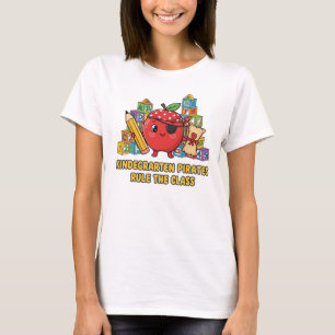 Kindergarten-Piraten Lustiger Lehrer Schule Zurück T-Shirt