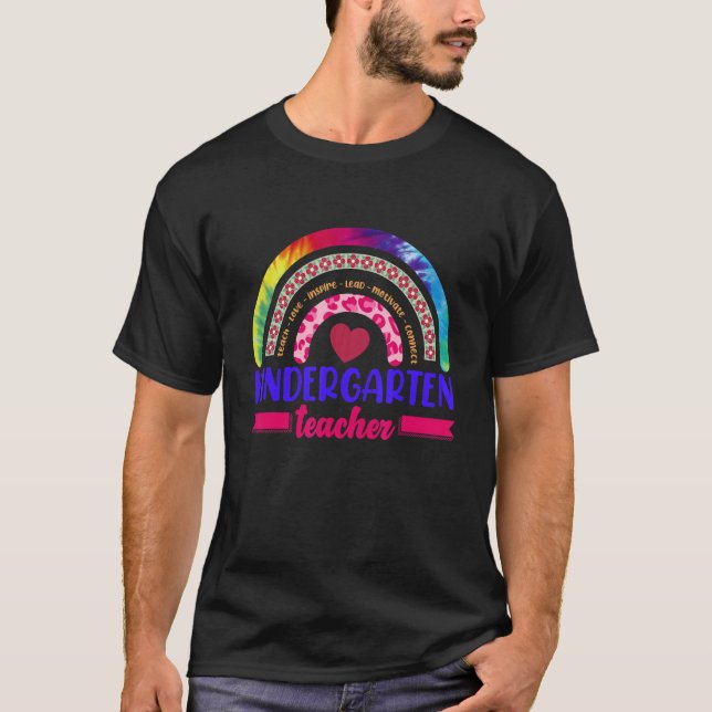 Kindergarten Rainbow Lehrer Gra T-Shirt (Vorderseite)