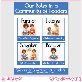 Kindergarten Reading Roles Teacher Anchor Chart Poster