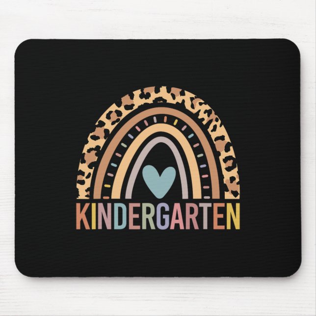 Kindergarten Regenbogen Mädchen Jungen Lehrer Team Mousepad (Vorne)