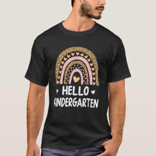 Kindergarten Retro Leopard Regenbogen für Kinder T-Shirt