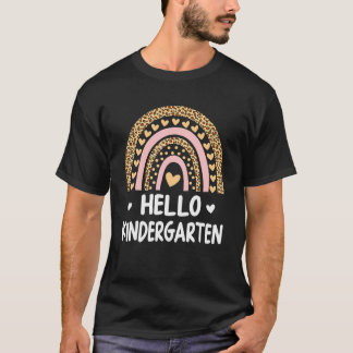 Kindergarten Retro Leopard Regenbogen für Kinder T-Shirt