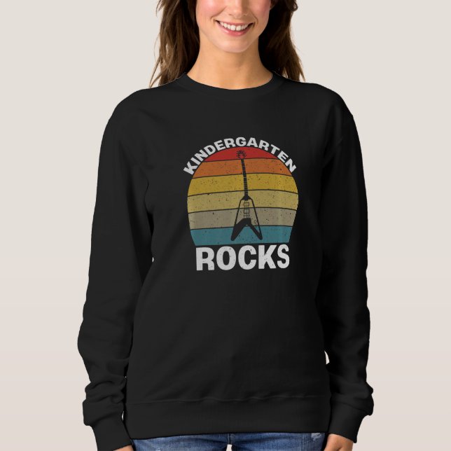 Kindergarten Rocks With Guitar Back To School Boys Sweatshirt (Vorderseite)
