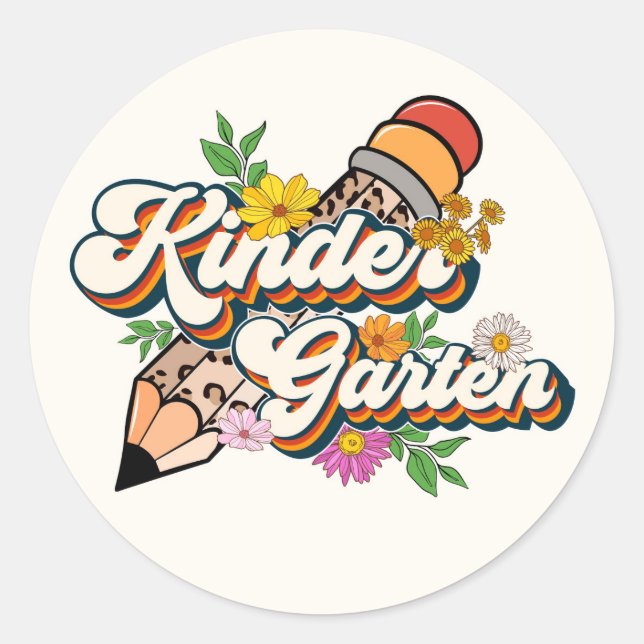 Kindergarten Runder Aufkleber (Vorderseite)