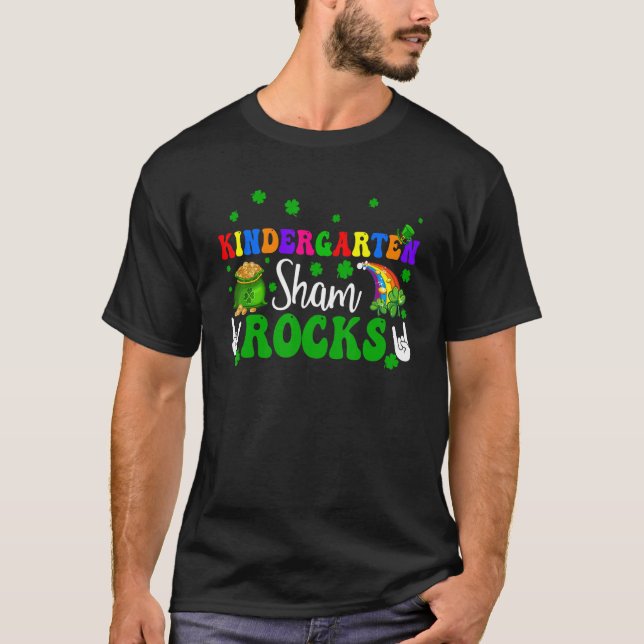 Kindergarten Shamrocks Funny Rock Hands Lover Patr T-Shirt (Vorderseite)