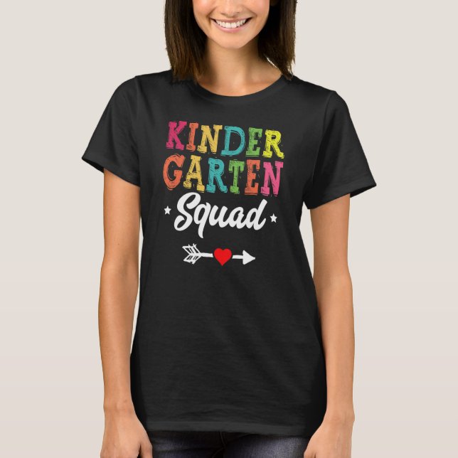 Kindergarten Squad Kinder Teacher Student Team T-Shirt (Vorderseite)