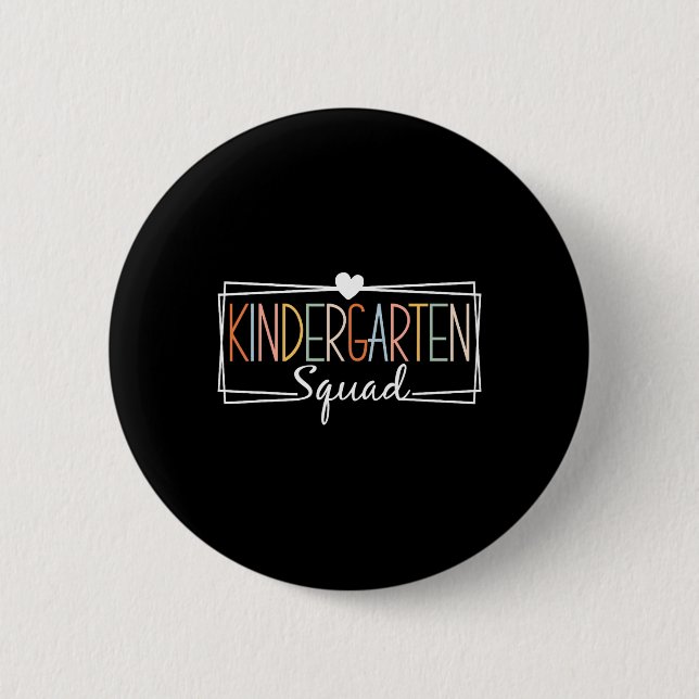 Kindergarten Squad Lehrer Kindergarten Zurück Button (Vorderseite)