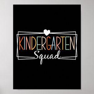 Kindergarten Squad Lehrer Kindergarten Zurück Poster