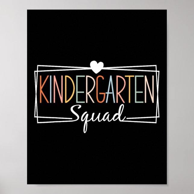 Kindergarten Squad Lehrer Kindergarten Zurück Poster (Vorne)