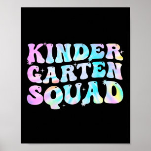 Kindergarten Squad Teacher Kids Gefärbte Krawatte  Poster