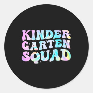 Kindergarten Squad Teacher Kids Gefärbte Krawatte Runder Aufkleber