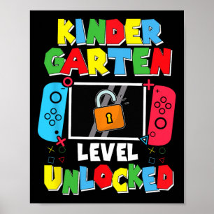 Kindergarten-Stufe freigeschaltet Zurück zur Schul Poster