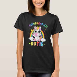 Kindergarten Süsse Einhorn Mask Back to School Gir T-Shirt